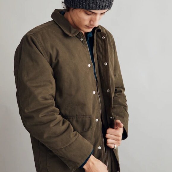 Madewell Waxed Quilted Barn Jacket | Green | Medium - Picture 2 of 4